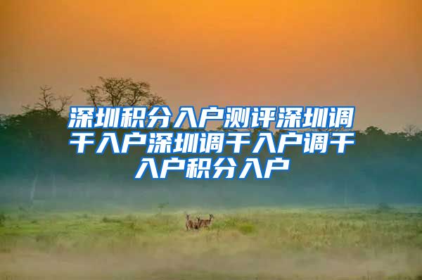 深圳积分入户测评深圳调干入户深圳调干入户调干入户积分入户