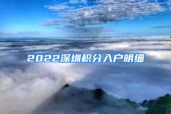 2022深圳积分入户明细