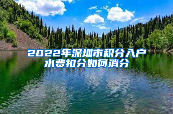 2022年深圳市积分入户水费扣分如何消分