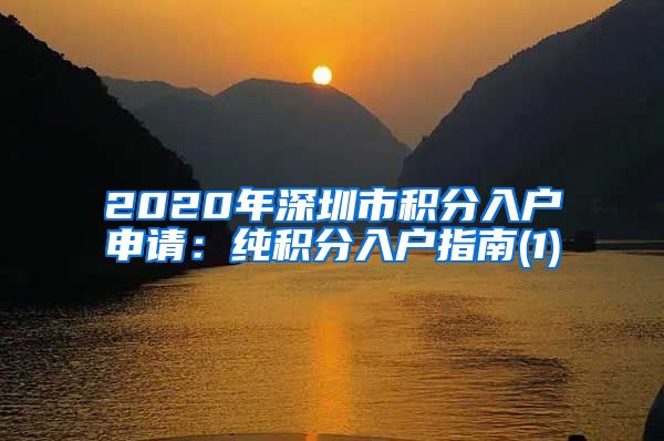 2020年深圳市积分入户申请：纯积分入户指南(1)