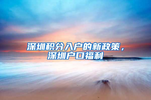 深圳积分入户的新政策，深圳户口福利