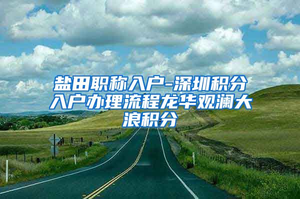 盐田职称入户-深圳积分入户办理流程龙华观澜大浪积分