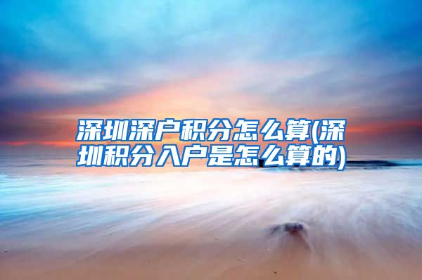 深圳深户积分怎么算(深圳积分入户是怎么算的)