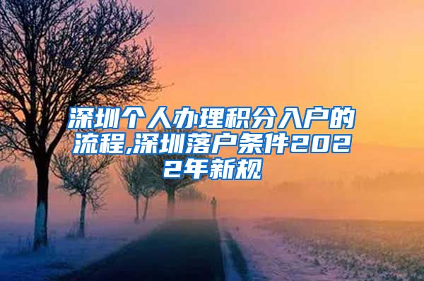 深圳个人办理积分入户的流程,深圳落户条件2022年新规