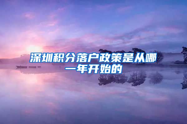 深圳积分落户政策是从哪一年开始的