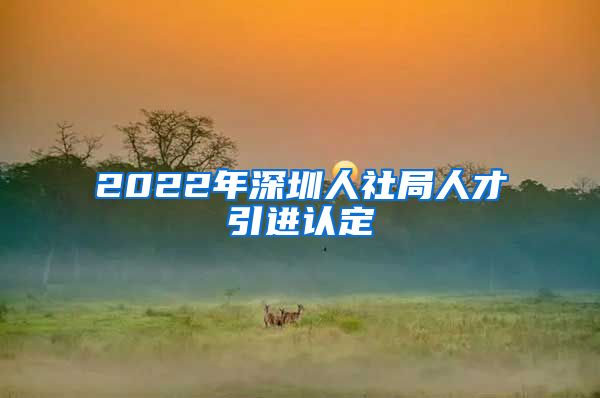 2022年深圳人社局人才引进认定