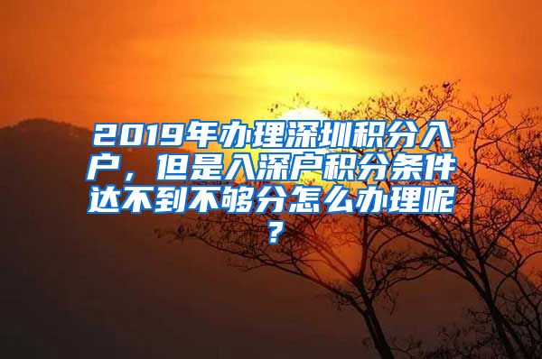 2019年办理深圳积分入户，但是入深户积分条件达不到不够分怎么办理呢？