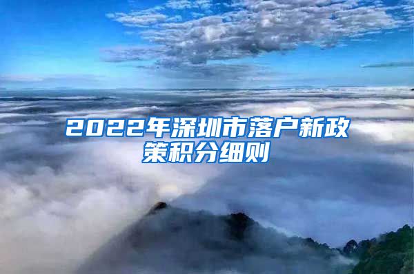 2022年深圳市落户新政策积分细则