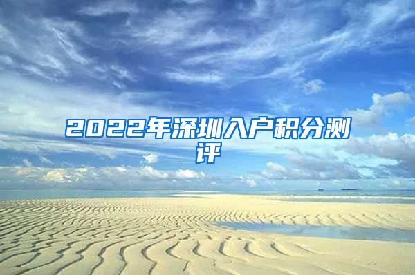 2022年深圳入户积分测评