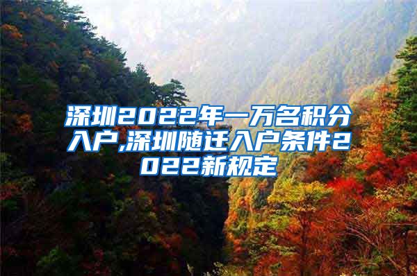 深圳2022年一万名积分入户,深圳随迁入户条件2022新规定