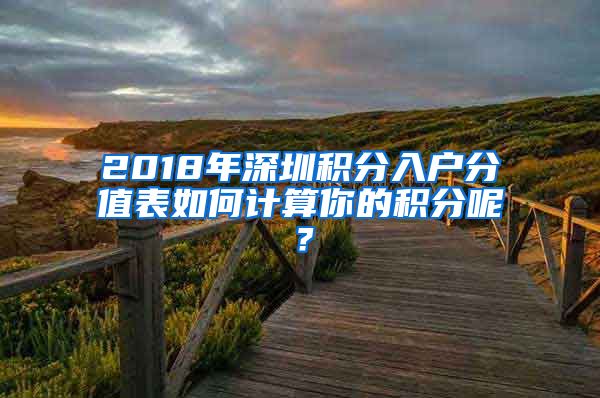 2018年深圳积分入户分值表如何计算你的积分呢？