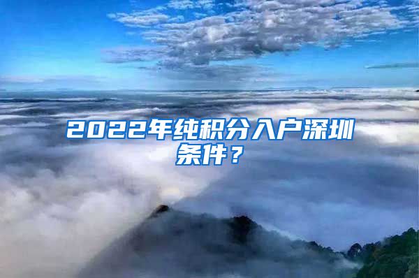 2022年纯积分入户深圳条件？