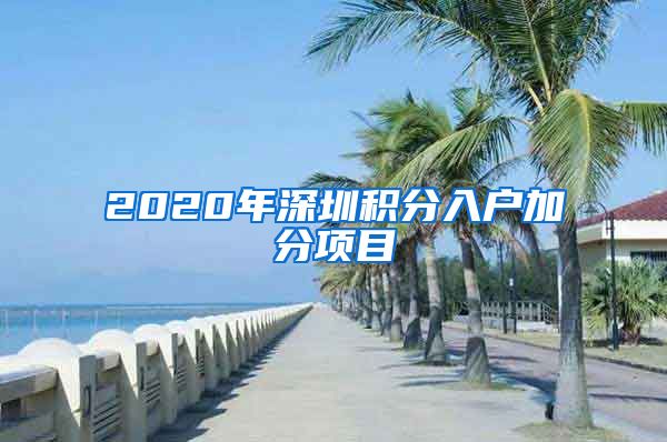 2020年深圳积分入户加分项目