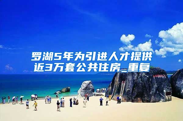 罗湖5年为引进人才提供近3万套公共住房_重复