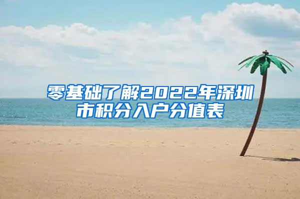 零基础了解2022年深圳市积分入户分值表