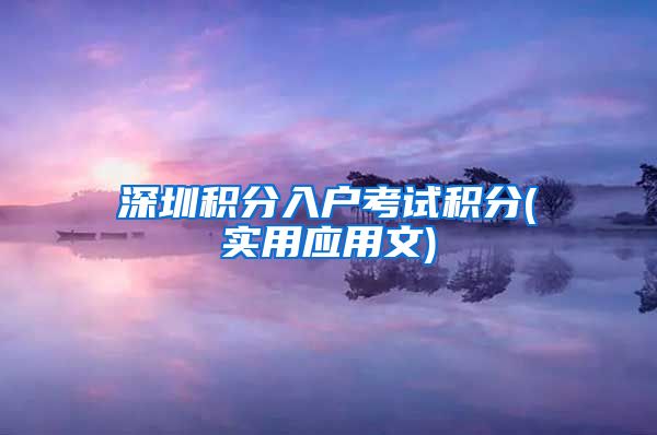 深圳积分入户考试积分(实用应用文)