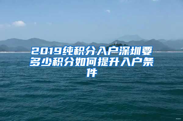 2019纯积分入户深圳要多少积分如何提升入户条件