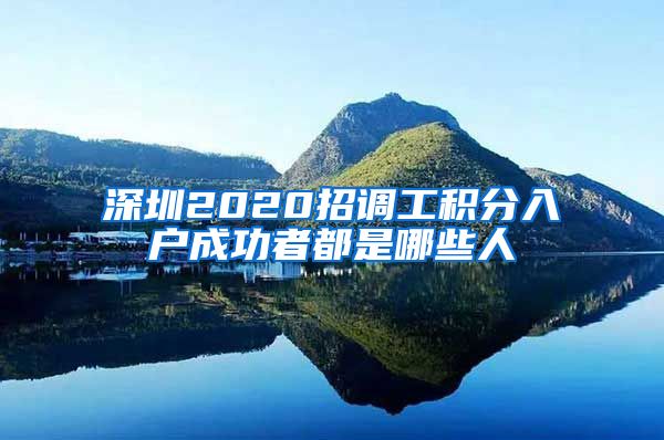 深圳2020招调工积分入户成功者都是哪些人