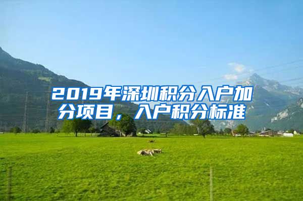 2019年深圳积分入户加分项目，入户积分标准