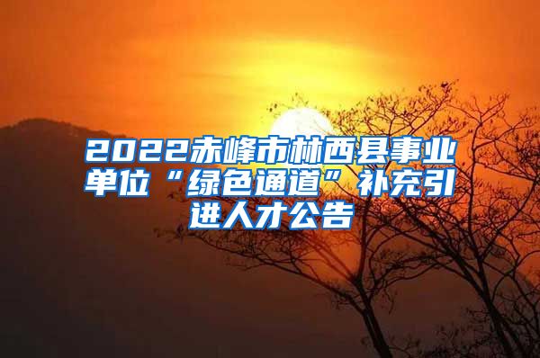 2022赤峰市林西县事业单位“绿色通道”补充引进人才公告