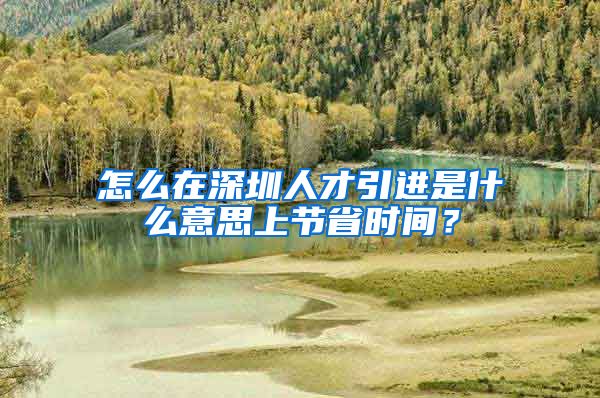 怎么在深圳人才引进是什么意思上节省时间？