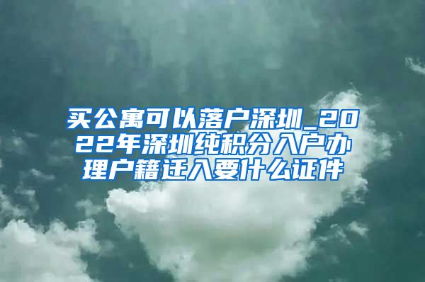 买公寓可以落户深圳_2022年深圳纯积分入户办理户籍迁入要什么证件