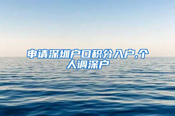 申请深圳户口积分入户,个人调深户