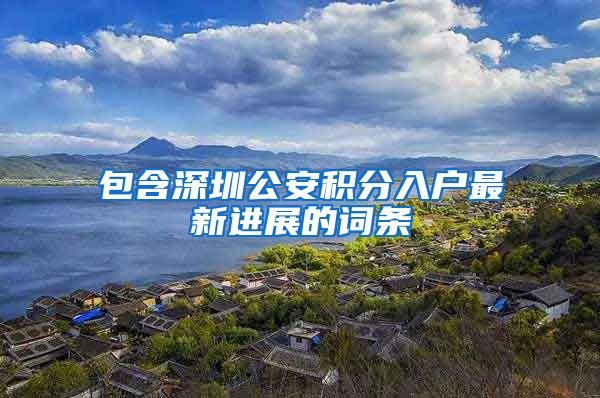 包含深圳公安积分入户最新进展的词条