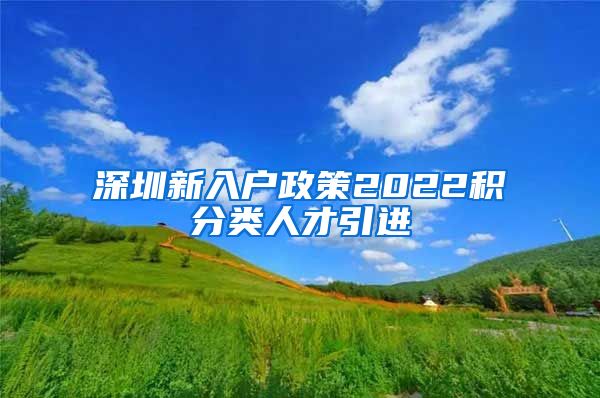 深圳新入户政策2022积分类人才引进