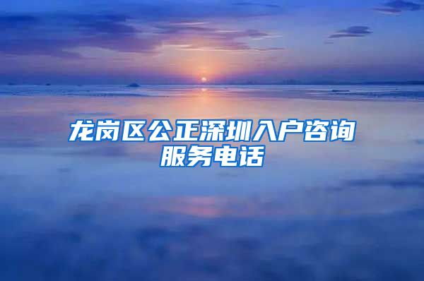 龙岗区公正深圳入户咨询服务电话