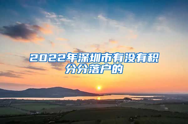 2022年深圳市有没有积分分落户的