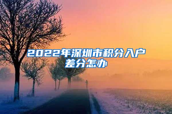 2022年深圳市积分入户差分怎办