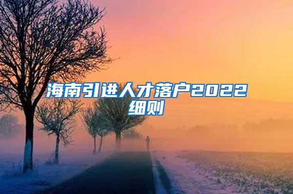 海南引进人才落户2022细则