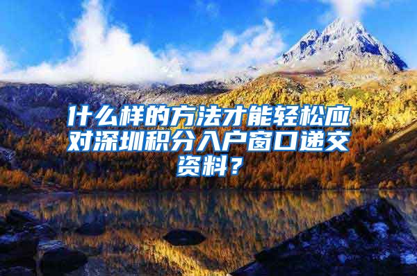 什么样的方法才能轻松应对深圳积分入户窗口递交资料？