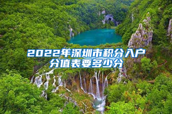 2022年深圳市积分入户分值表要多少分