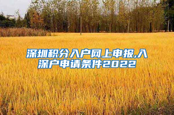 深圳积分入户网上申报,入深户申请条件2022