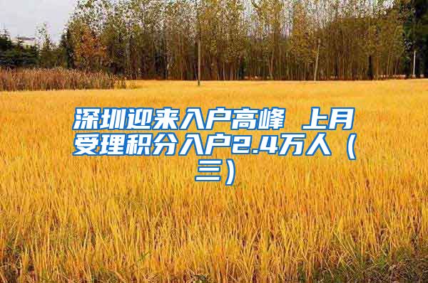 深圳迎来入户高峰 上月受理积分入户2.4万人（三）