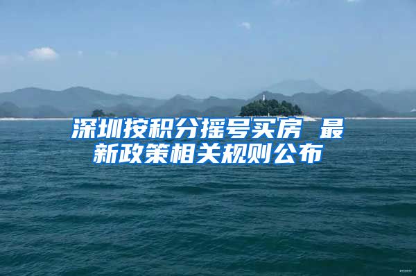 深圳按积分摇号买房 最新政策相关规则公布