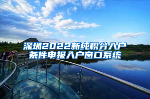 深圳2022新纯积分入户条件申报入户窗口系统