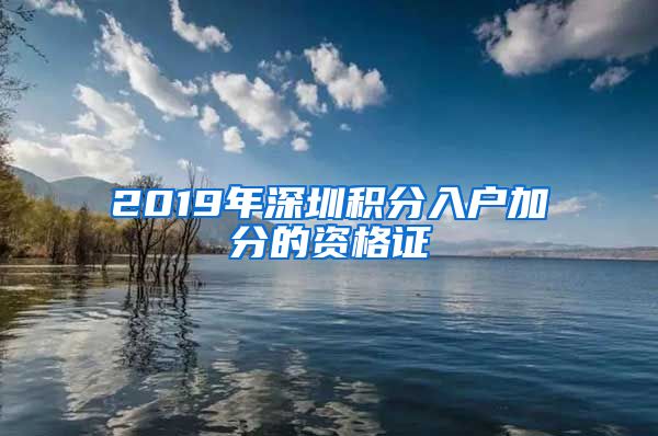 2019年深圳积分入户加分的资格证