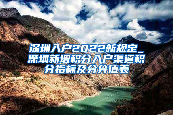 深圳入户2022新规定_深圳新增积分入户渠道积分指标及分分值表