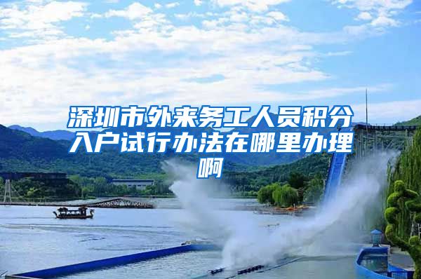 深圳市外来务工人员积分入户试行办法在哪里办理啊