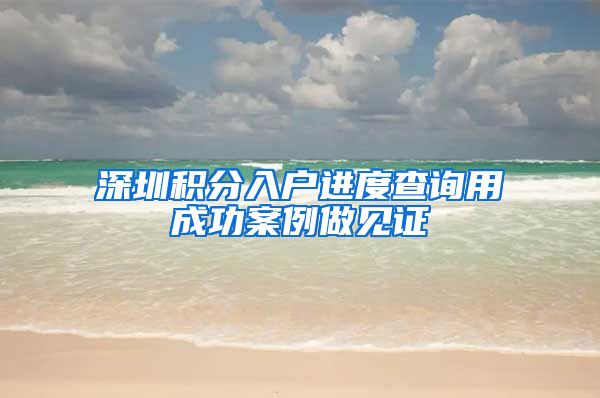 深圳积分入户进度查询用成功案例做见证