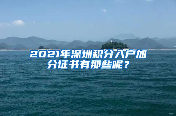 2021年深圳积分入户加分证书有那些呢？