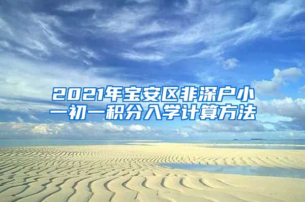 2021年宝安区非深户小一初一积分入学计算方法