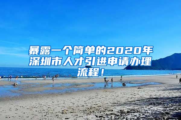 暴露一个简单的2020年深圳市人才引进申请办理流程！