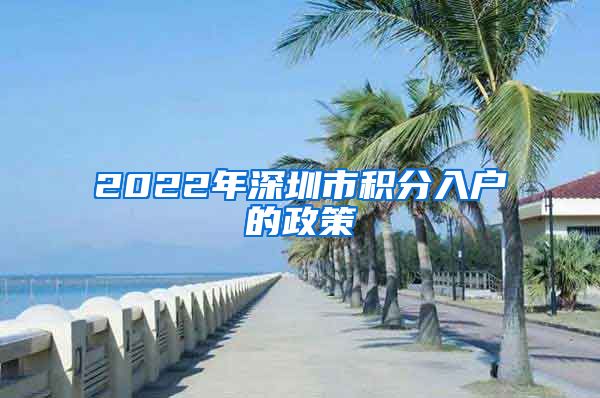 2022年深圳市积分入户的政策