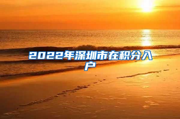 2022年深圳市在积分入户