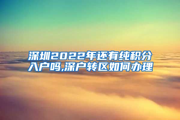 深圳2022年还有纯积分入户吗,深户转区如何办理