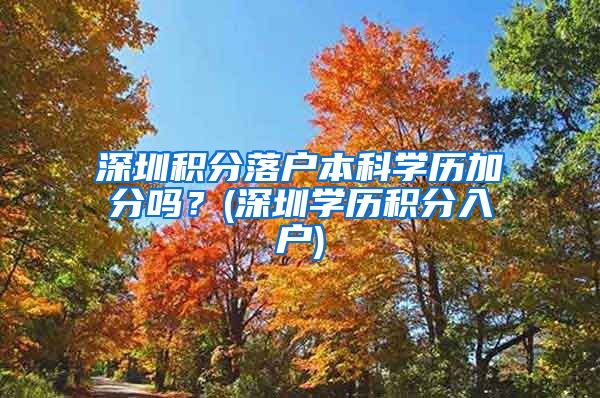 深圳积分落户本科学历加分吗？(深圳学历积分入户)